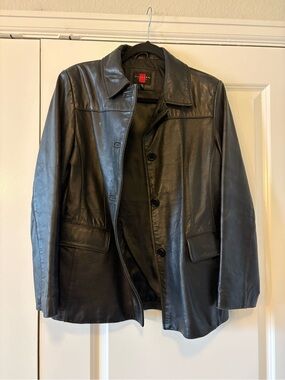 Gallery Petite genuine leather jacket
